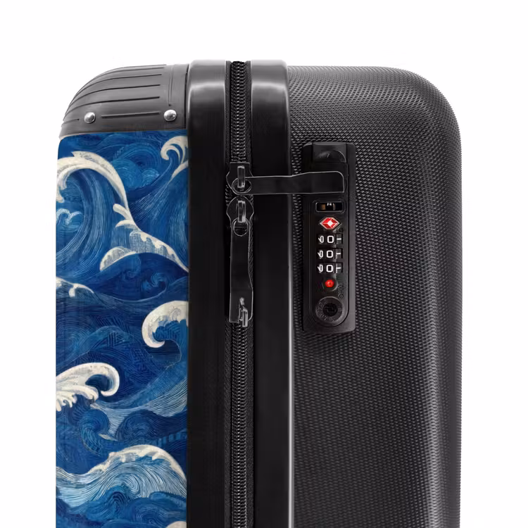 Suitcase - Japanese - Ocean - Waves - Blue — 5