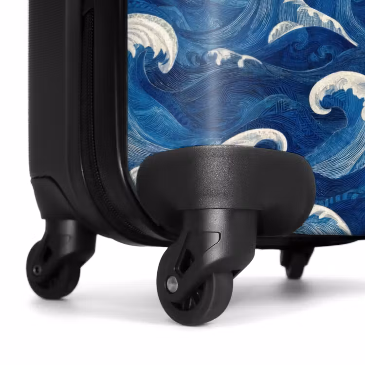 Suitcase - Japanese - Ocean - Waves - Blue — 6