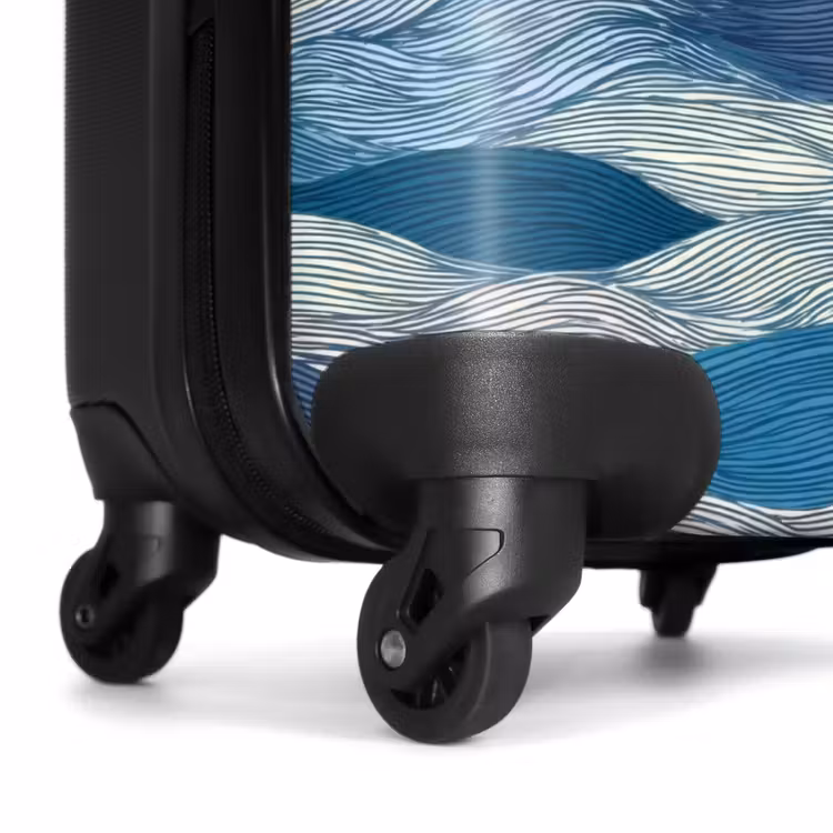 Suitcase - Patterned - Blue - White - Wavy - Stripes — 6