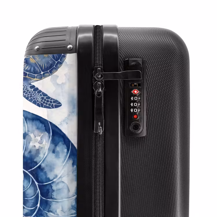 Suitcase - Shell - Spiral - Marine Life - Watercolor - Blue — 5