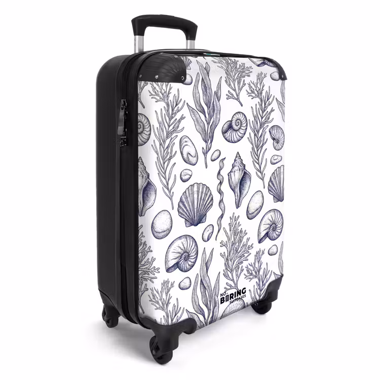Suitcase - Shells - Seaweed - Ocean - Illustration - Blue — 4