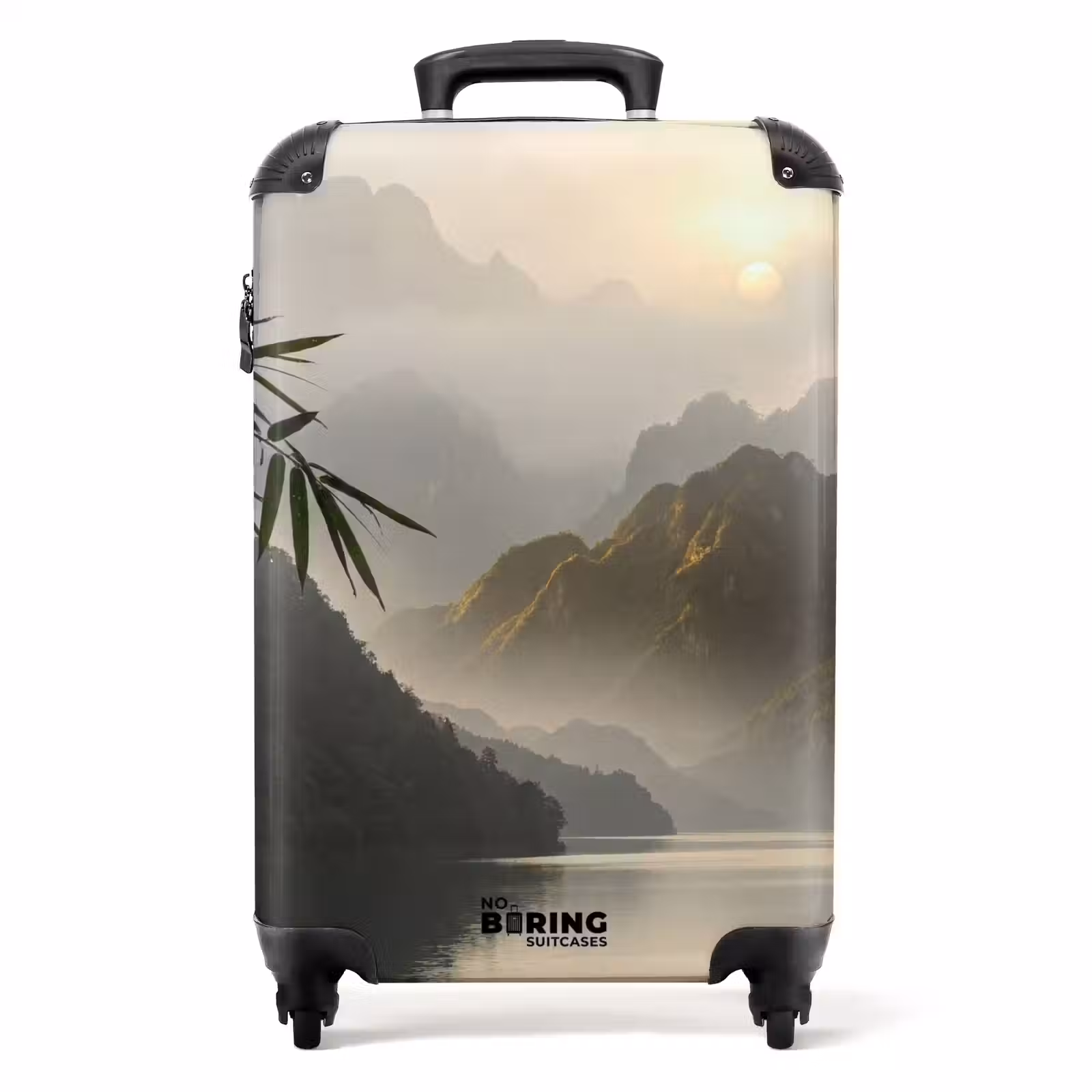 Suitcase - Mountains - Water - Fog - Nature - Landscape — 1