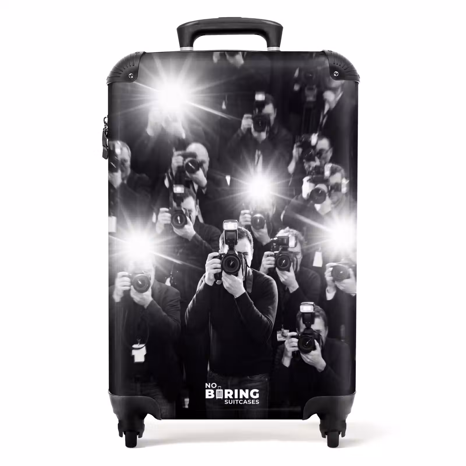 Suitcase - People - Camera - Flash - Black and White - Media — 1