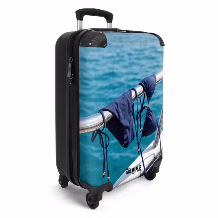 Suitcase - Bikini - Railing - Sea - Summer - Blue — 4