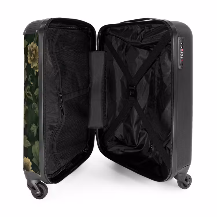 Suitcase - Dark - Green - Gold - Botanical — 3