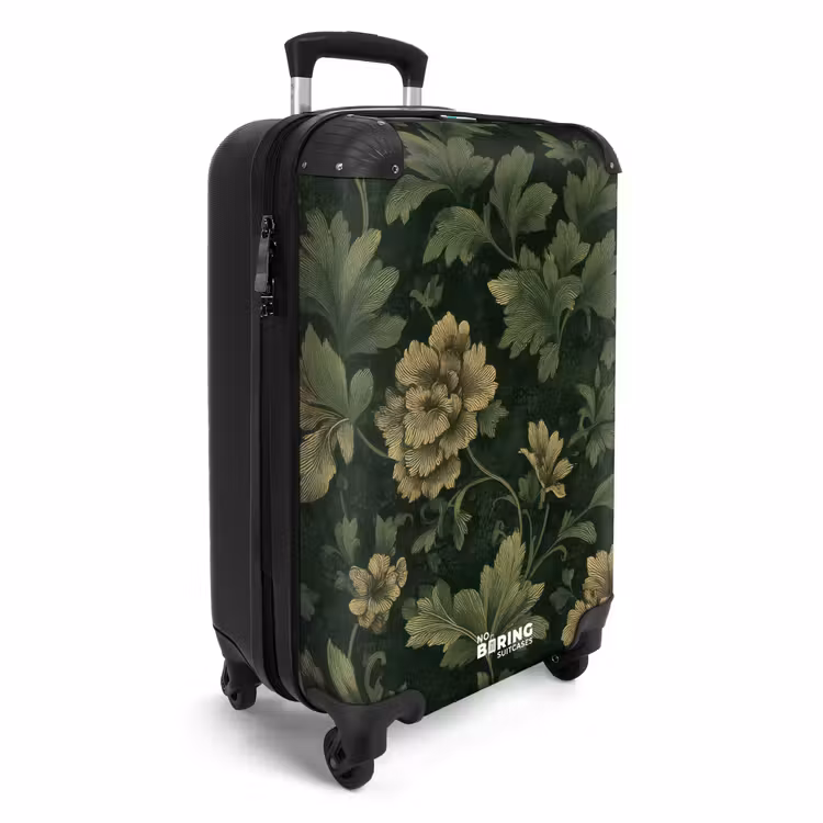 Suitcase - Dark - Green - Gold - Botanical — 4