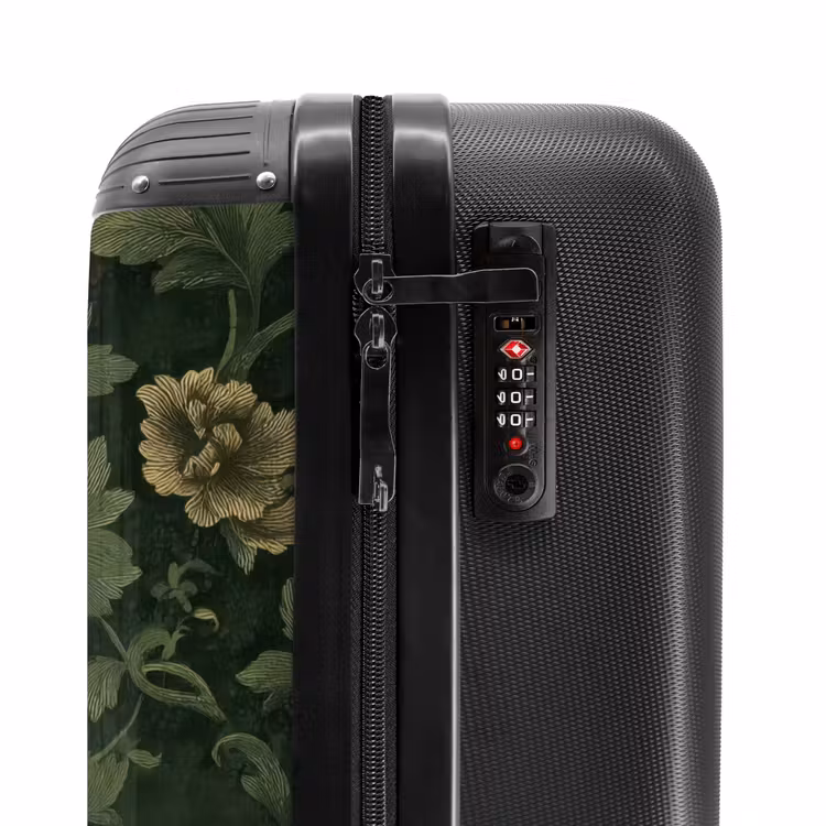 Suitcase - Dark - Green - Gold - Botanical — 5