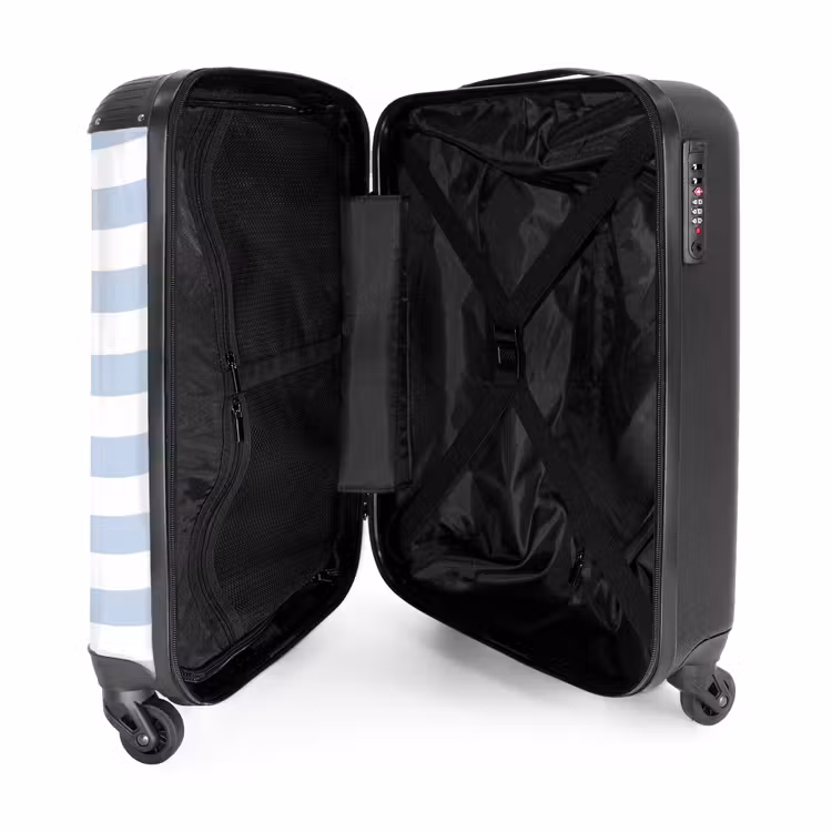 Suitcase - Fish - Ocean - Illustration - Blue - Stripes — 3