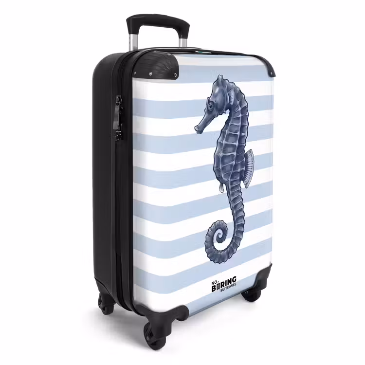 Suitcase - Fish - Ocean - Illustration - Blue - Stripes — 4