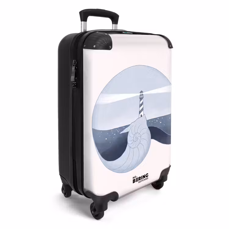 Suitcase - Lighthouse - Sea - Shell - Abstract - Blue — 4