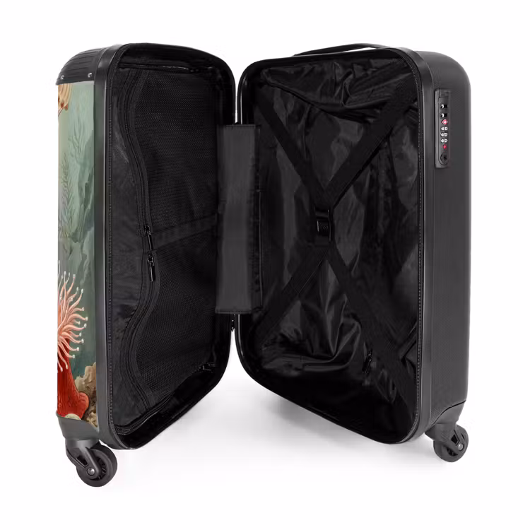 Suitcase - Marine Life - Jellyfish - Underwater - Illustration - Beige — 3