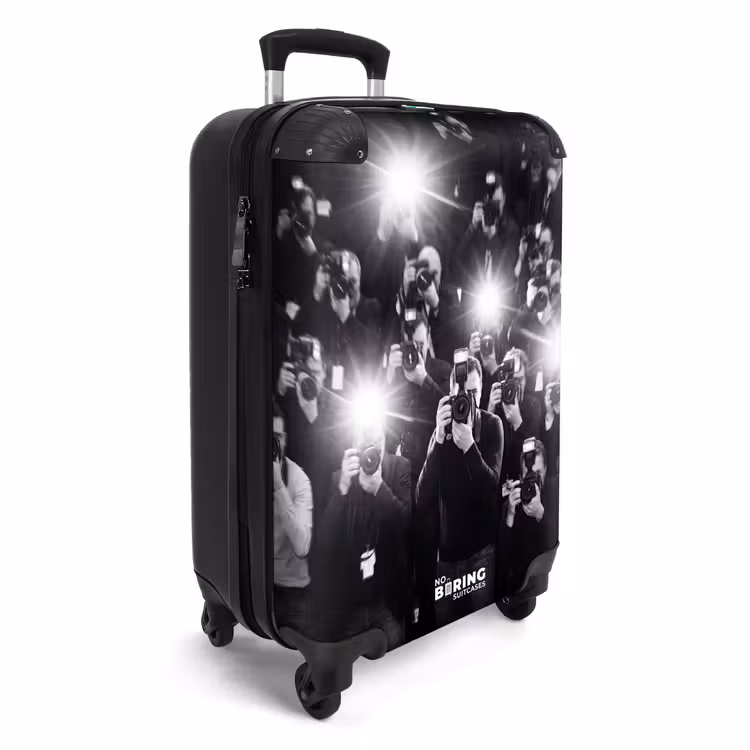Suitcase - People - Camera - Flash - Black and White - Media — 4