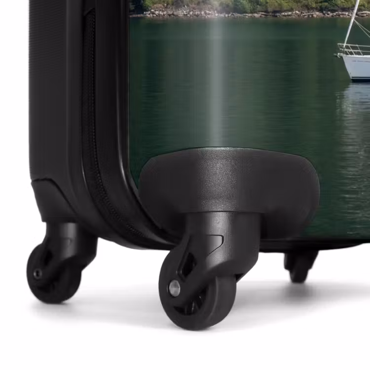 Suitcase - Sailboat - Water - Mountains - Nature - Green — 6