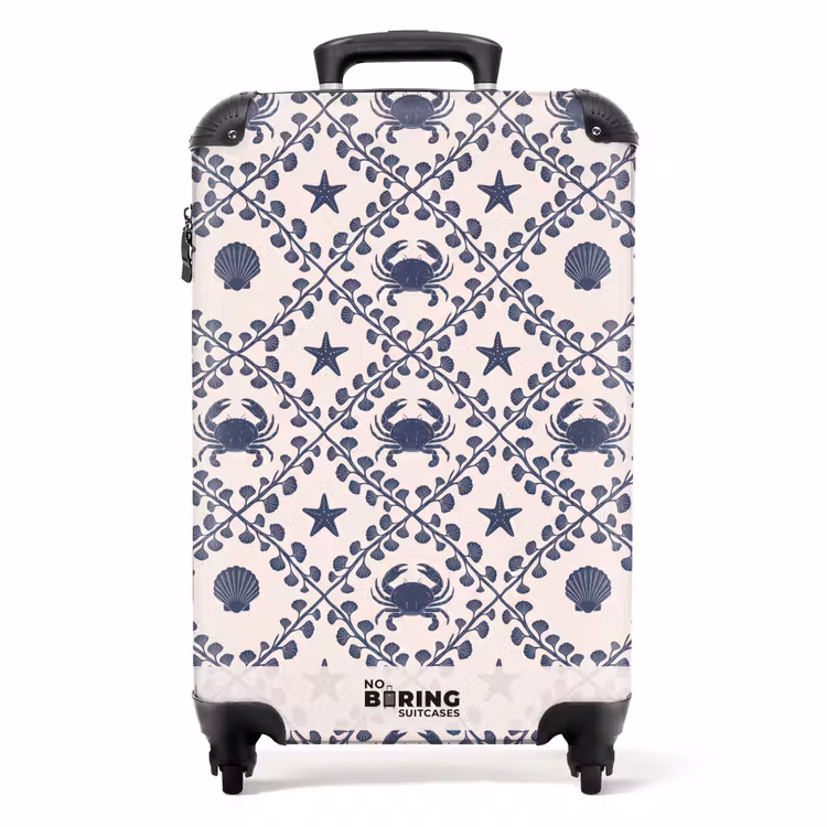Suitcase - Sea - Crab - Starfish - Pattern - Blue — 1