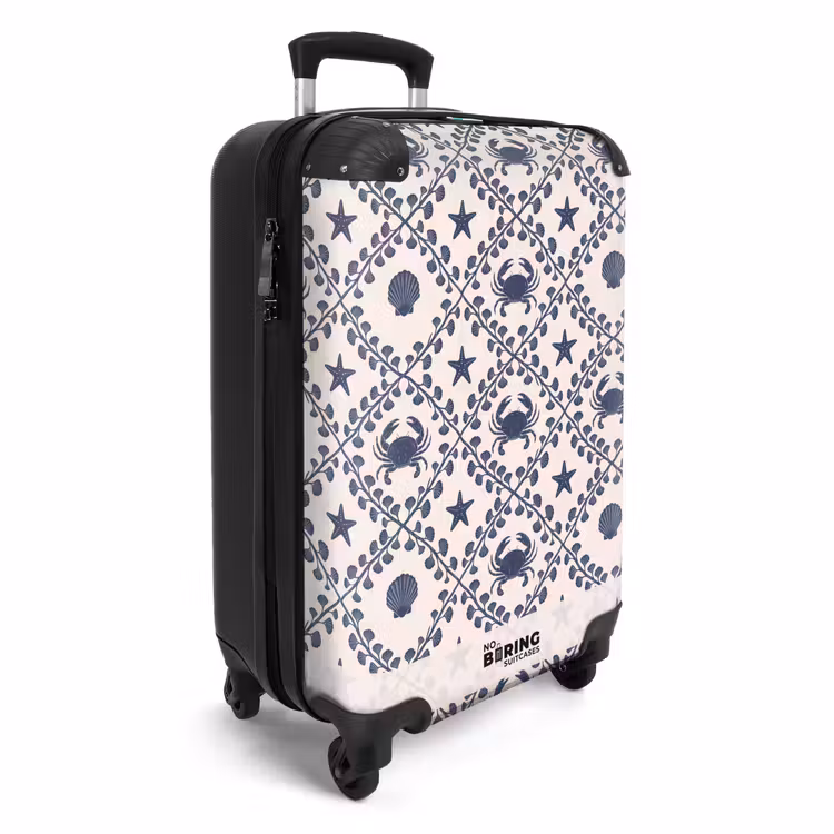 Suitcase - Sea - Crab - Starfish - Pattern - Blue — 4