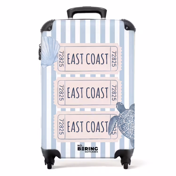 Suitcase - Shell - Ocean - Coast - Blue - Illustration — 1