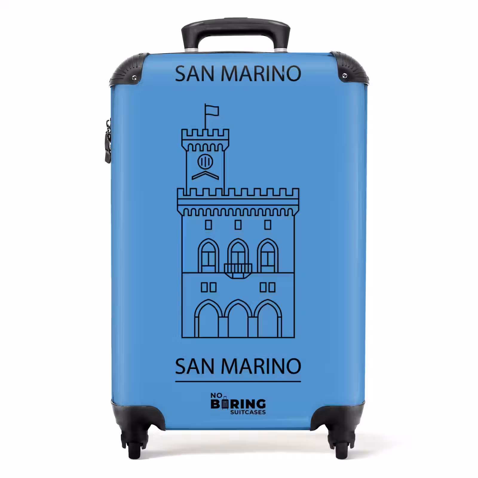 Suitcase - Building - San Marino - Architecture - Line Drawing - Blue — 1
