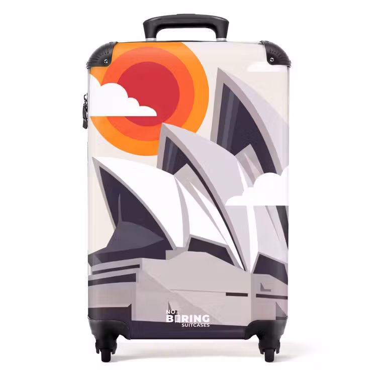 Suitcase - Architecture - Cityscape - Modern - Gray - Orange — 1