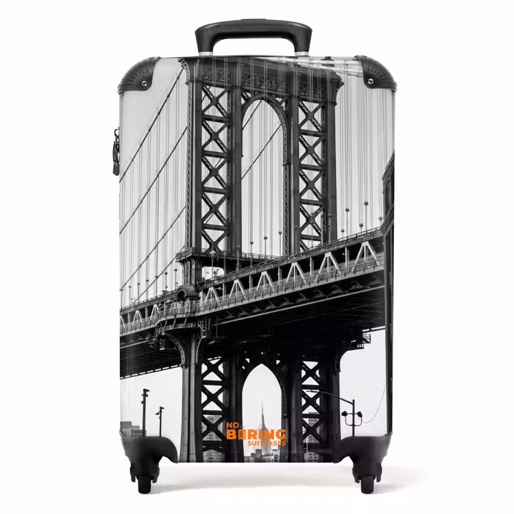 Suitcase - Bridge - City - Architecture - Modern - Black - White — 1