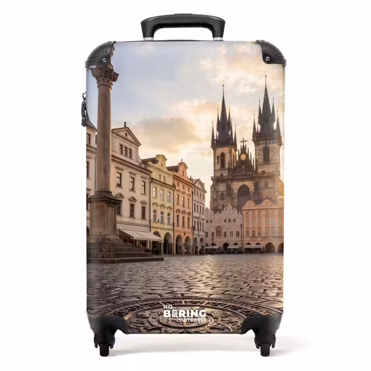 Suitcase - City - Prague - Morning - Architecture - Gold — 1