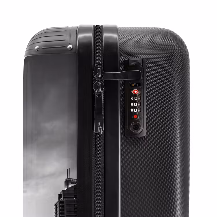 Suitcase - City - Skyline - Architecture - Evening - Black and White — 5