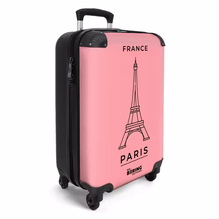 Suitcase - Eiffel Tower - Paris - Architecture - Minimalist - Pink — 4