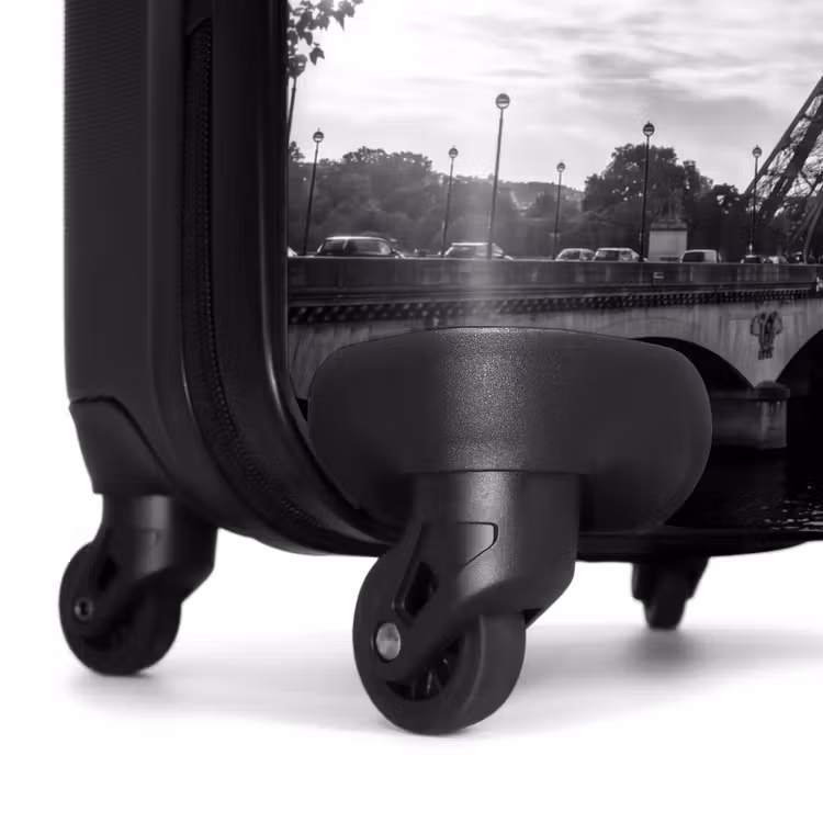 Suitcase - Eiffel Tower - Paris - River - Architecture - Black and White — 6
