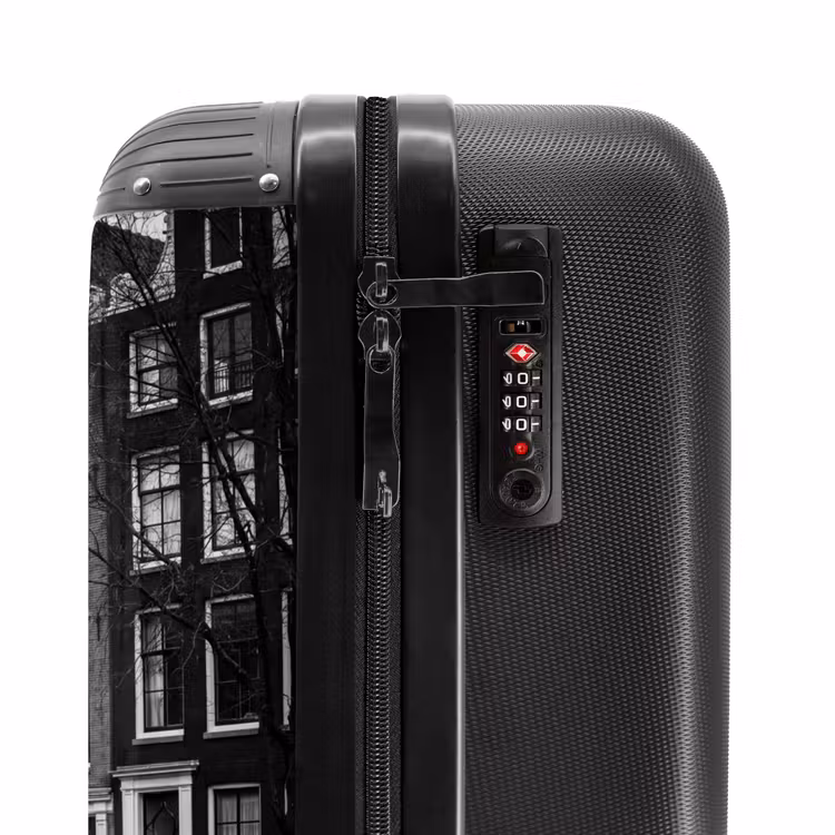 Suitcase - House - Canal - Amsterdam - Architecture - Black and White — 5