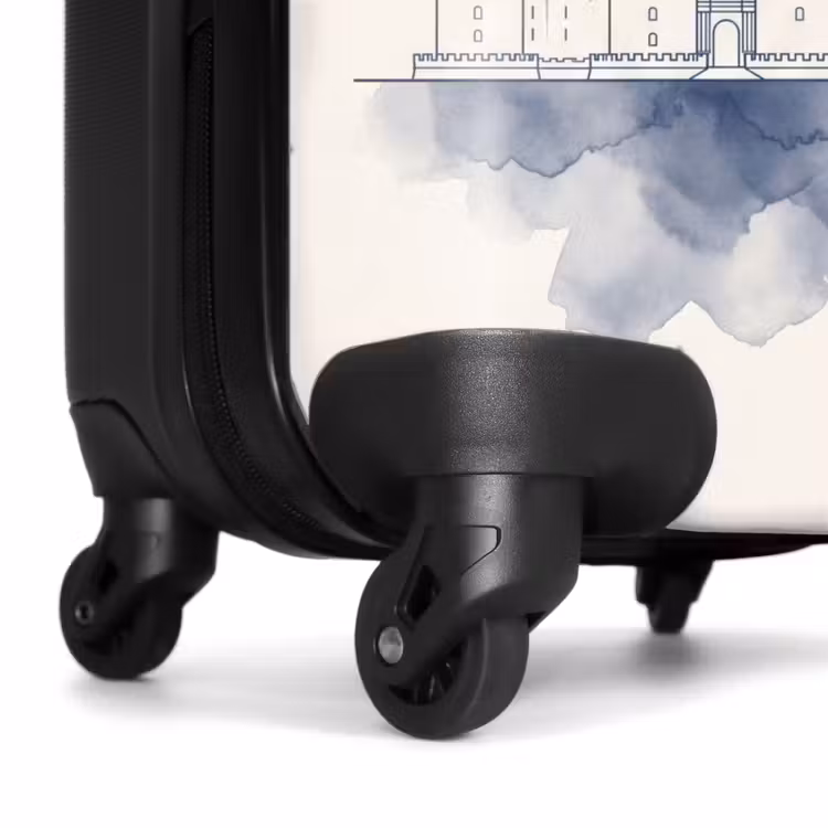 Suitcase - Naples - Skyline - Italy - Line Drawing - Watercolor — 6
