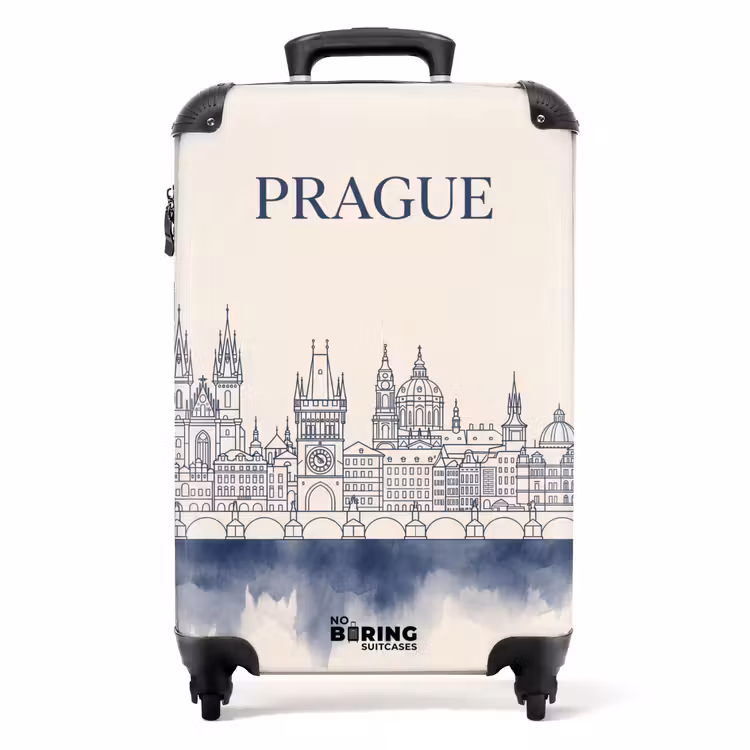 Suitcase - Prague - Skyline - Architecture - Blue — 1