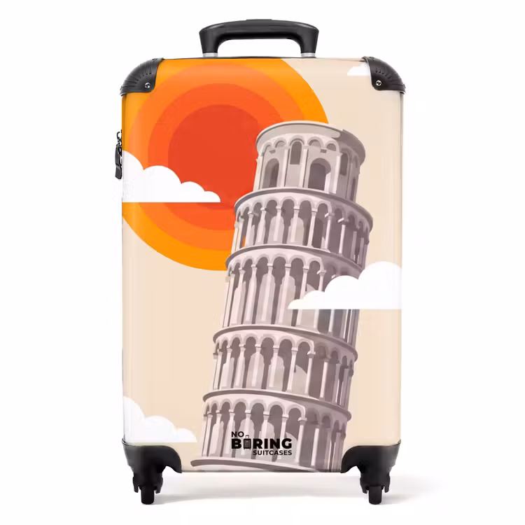 Suitcase - Tower - Pisa - Architecture - Minimalist - Beige — 1