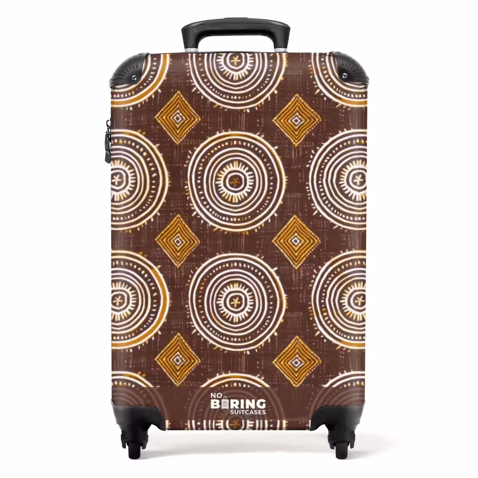 Suitcase - Chocolate Brown - Ethnic - Tribal - Circles - Pattern — 1