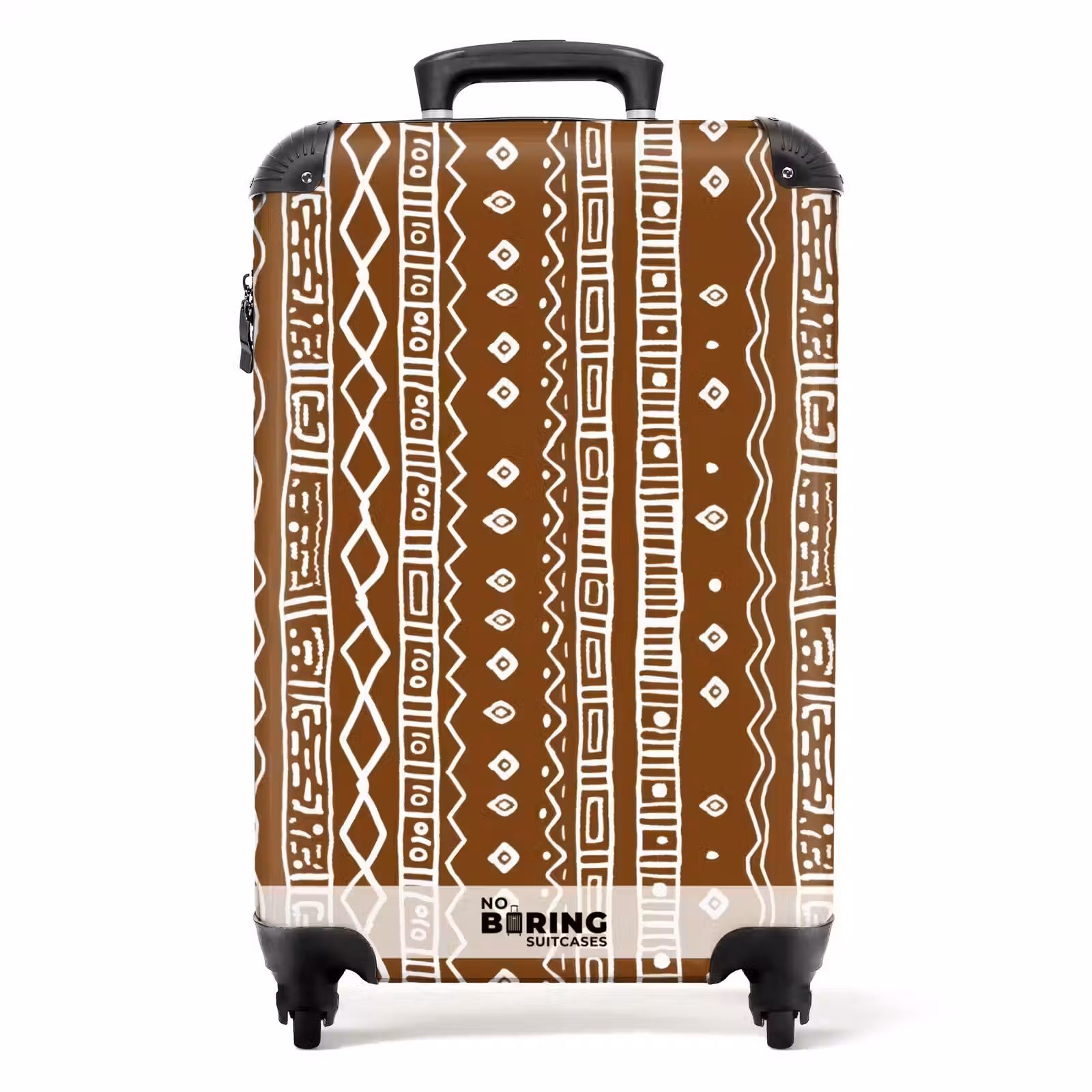Suitcase - Chocolate Brown - Ethnic - Tribal - Pattern — 1