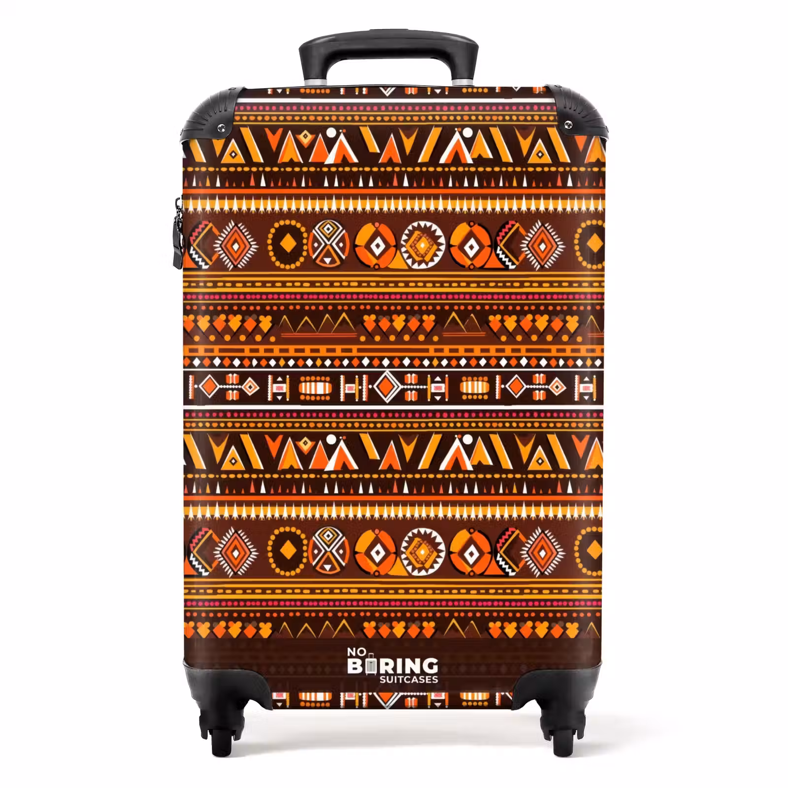 Suitcase - Orange - Ethnic - Tribal - Geometric - Pattern — 1