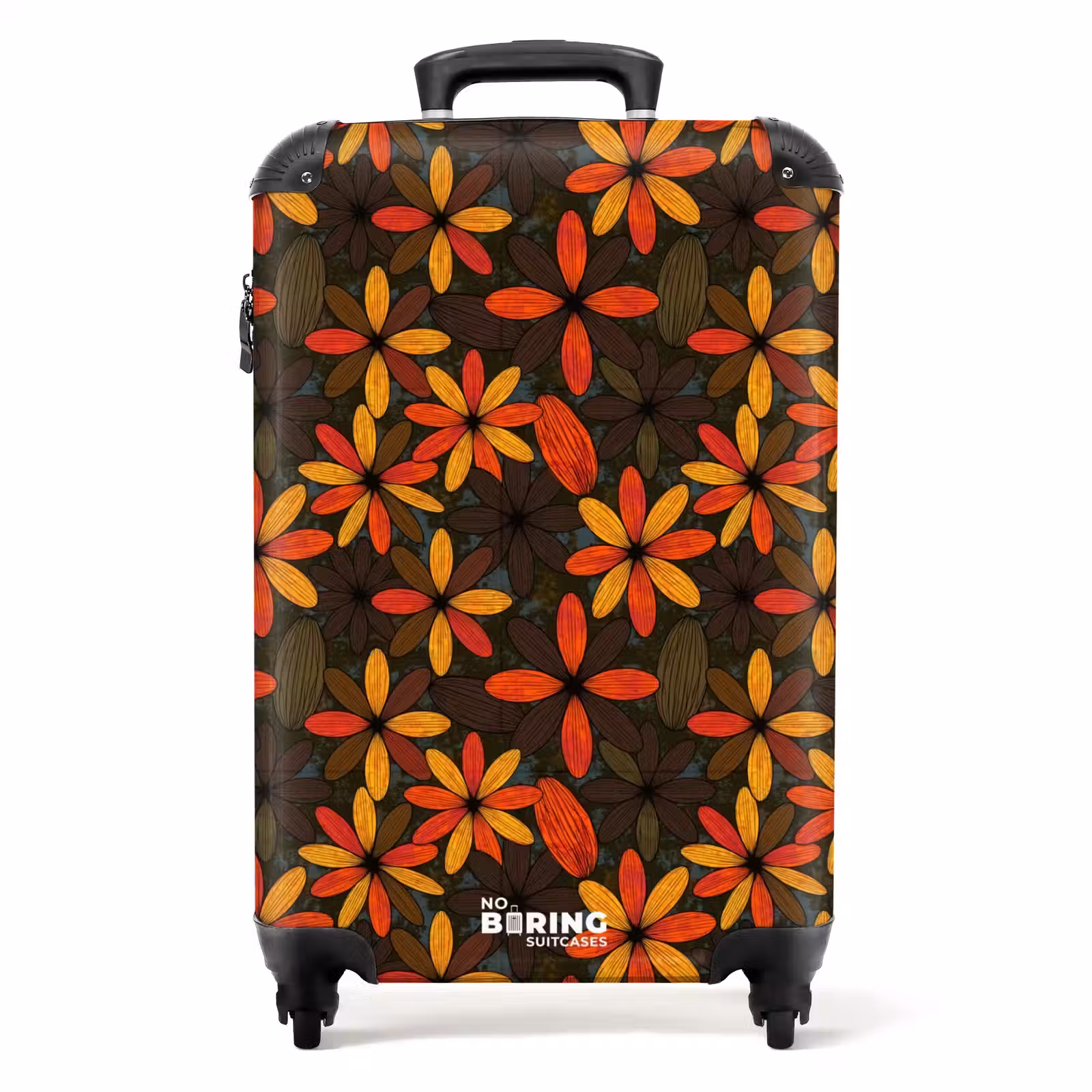 Suitcase - Orange - Retro - Flowers - Fall — 1