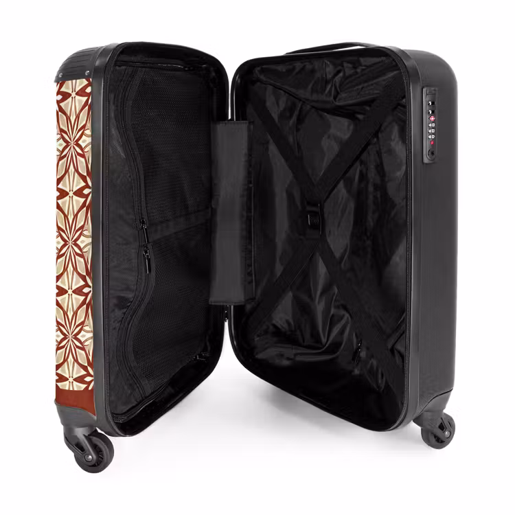 Suitcase - Bordeaux Red - Geometric - Tile - Pattern — 3