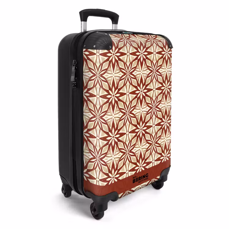 Suitcase - Bordeaux Red - Geometric - Tile - Pattern — 4