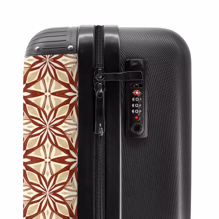Suitcase - Bordeaux Red - Geometric - Tile - Pattern — 5
