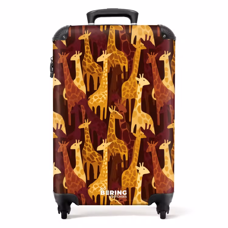 Suitcase - Brown - Giraffes - Safari - Pattern — 1