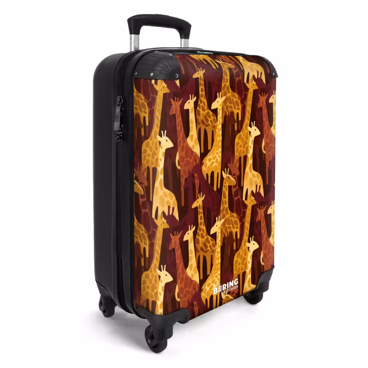 Suitcase - Brown - Giraffes - Safari - Pattern — 4