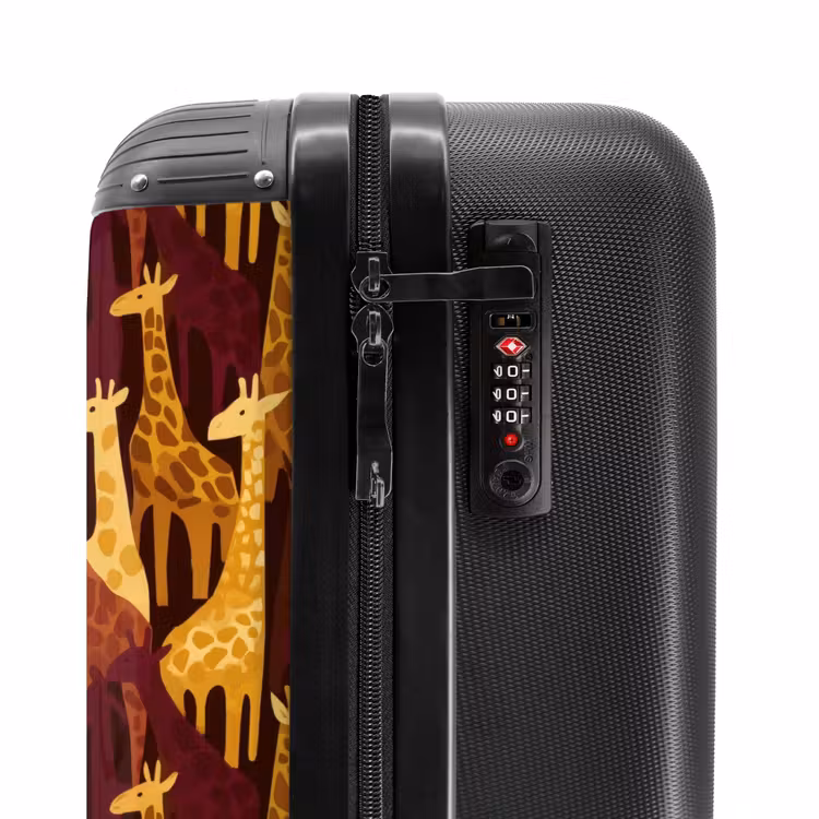 Suitcase - Brown - Giraffes - Safari - Pattern — 5