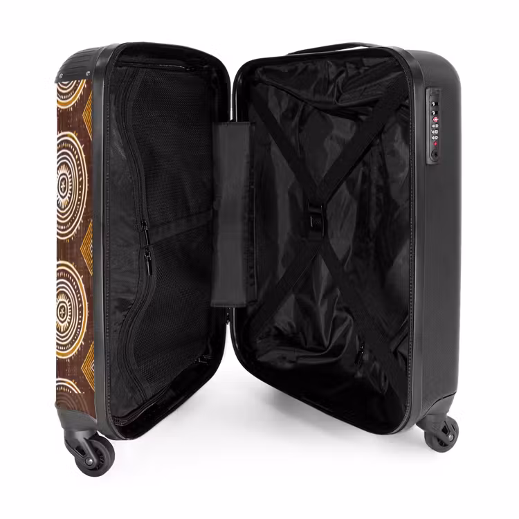 Suitcase - Chocolate Brown - Ethnic - Tribal - Circles - Pattern — 3