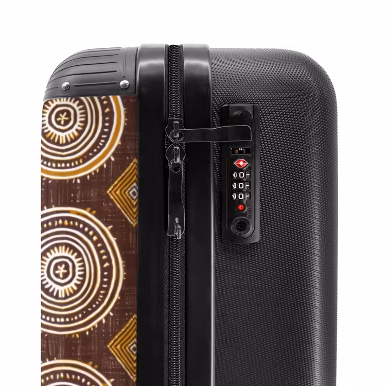 Suitcase - Chocolate Brown - Ethnic - Tribal - Circles - Pattern — 5