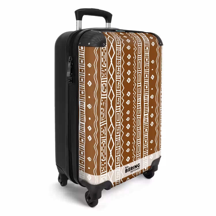 Suitcase - Chocolate Brown - Ethnic - Tribal - Pattern — 4