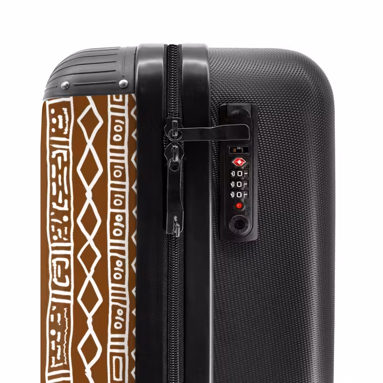Suitcase - Chocolate Brown - Ethnic - Tribal - Pattern — 5