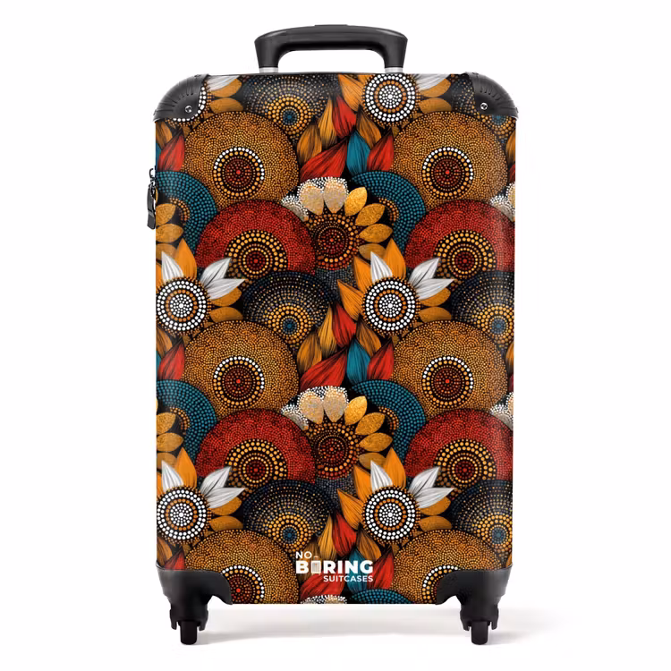 Suitcase - Colorful - Aboriginal - Dot Painting - Botanical - Pattern — 1