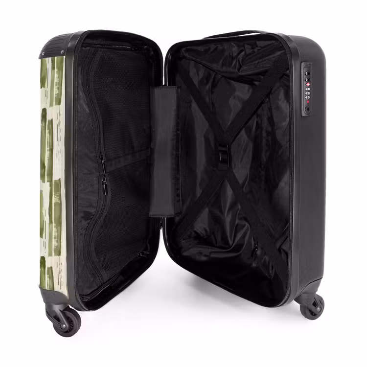 Suitcase - Green - Abstract - Brushstrokes - Linen - Pattern — 3