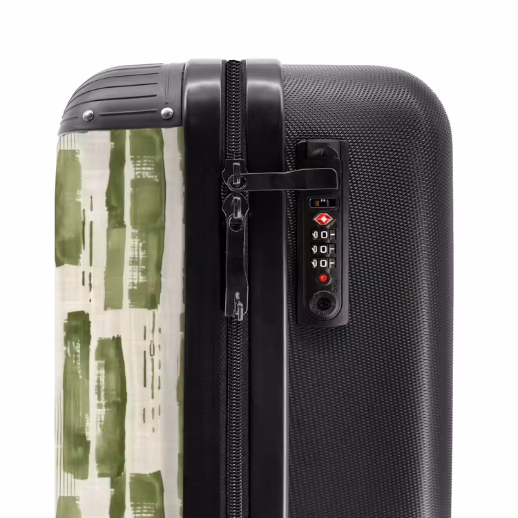 Suitcase - Green - Abstract - Brushstrokes - Linen - Pattern — 5