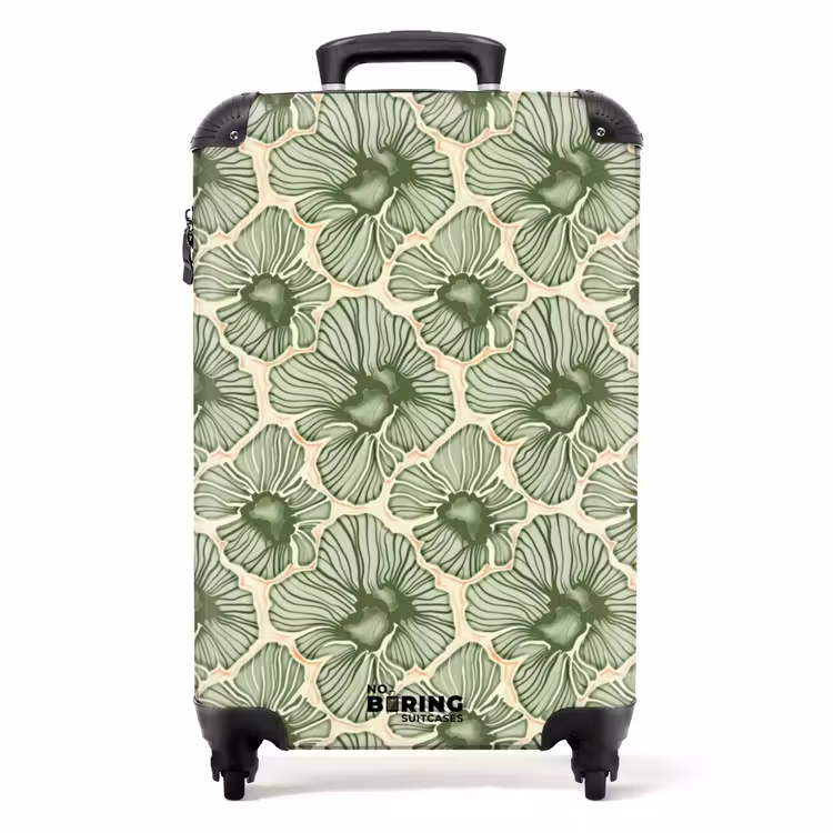 Suitcase - Green - Botanical - Flowers - Organic - Pattern — 1