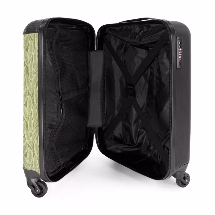 Suitcase - Green - Botanical - Leaves - Vintage - Pattern — 3